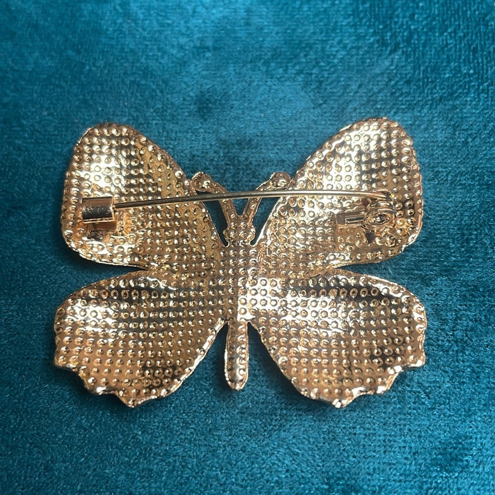 Red and Black Butterfly Brooch - Picture 4 of 5